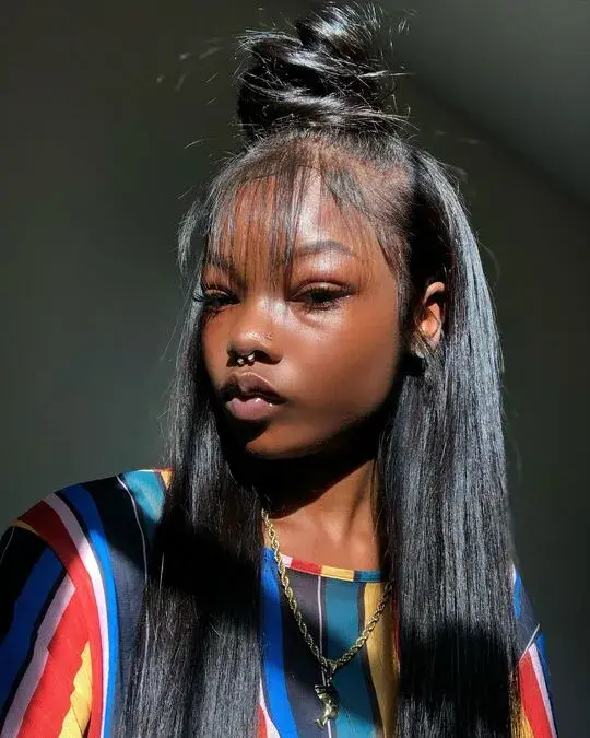 half up half down black hairstyles