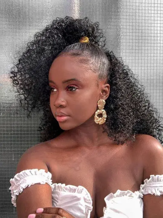 half up half down hairstyles for black hair