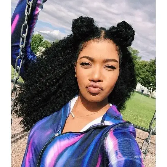 half up half down hairstyles for black hair