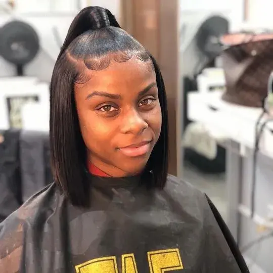weave half up half down black hairstyles