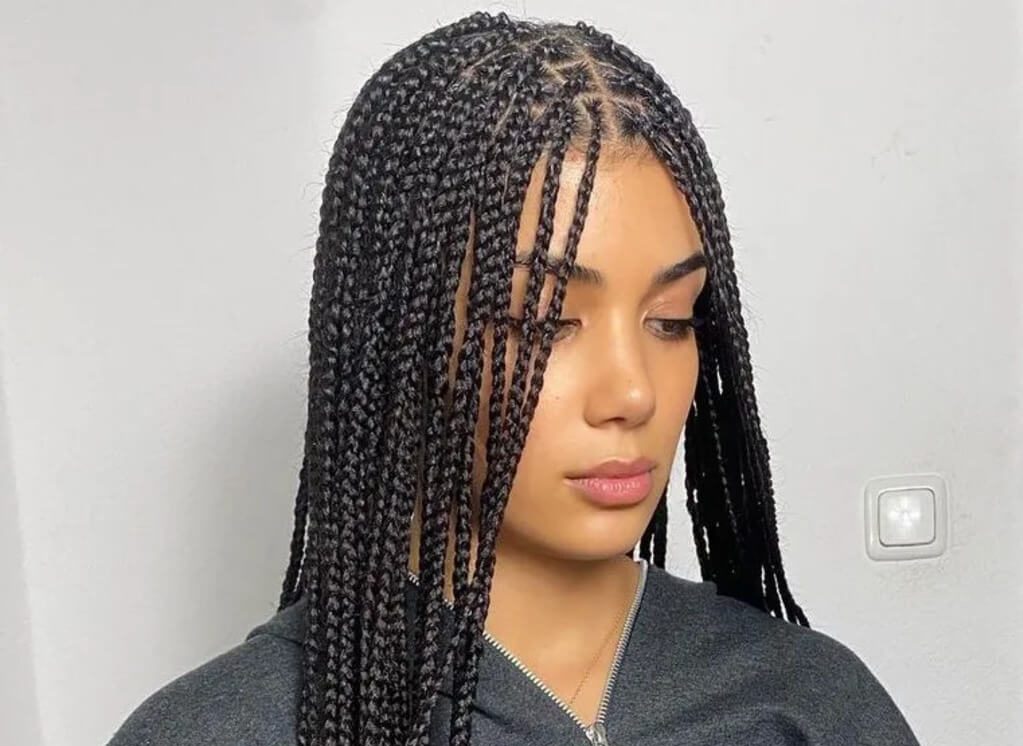knotless braids with curls
