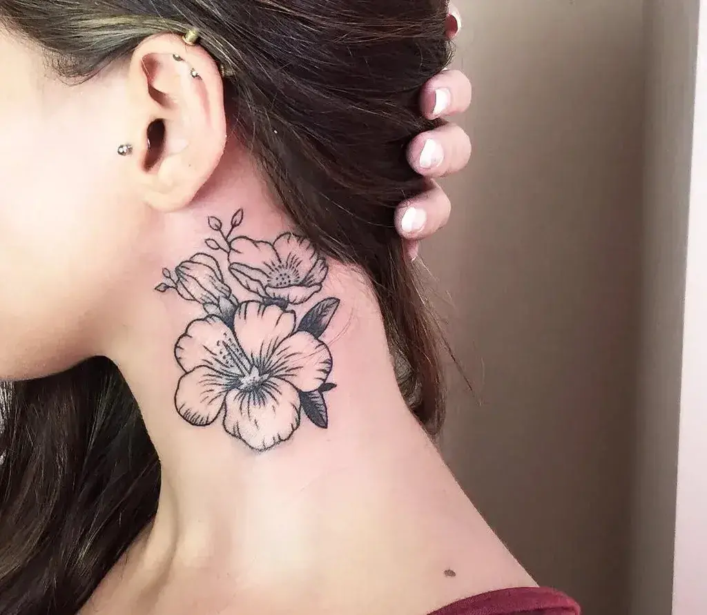 Sunflower Neck Tattoo