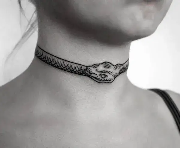 Ouroboros Neck Tattoo