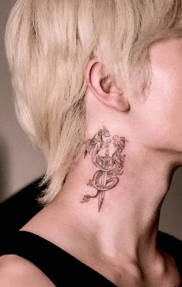 Dragons and Dagger Tattoo