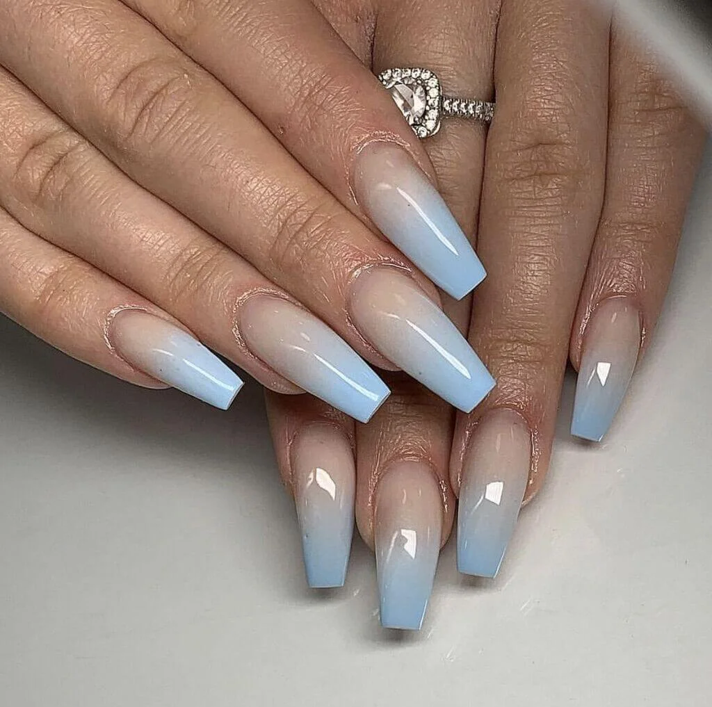 Light Blue Ombre Nails