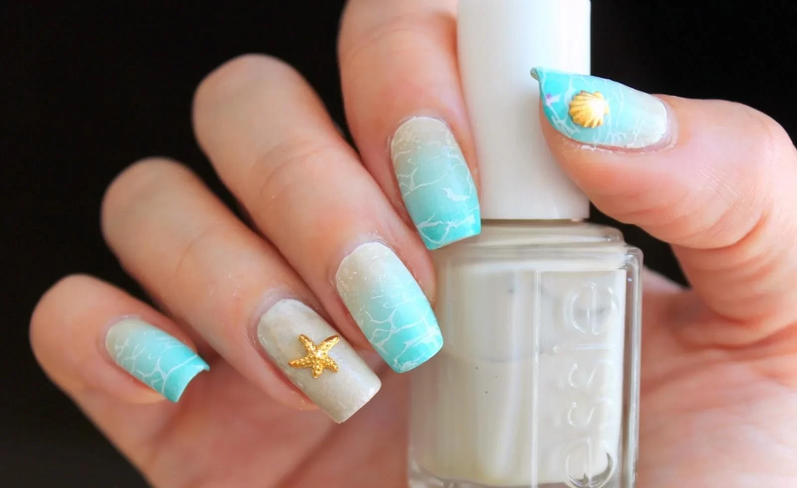 light blue nail designs