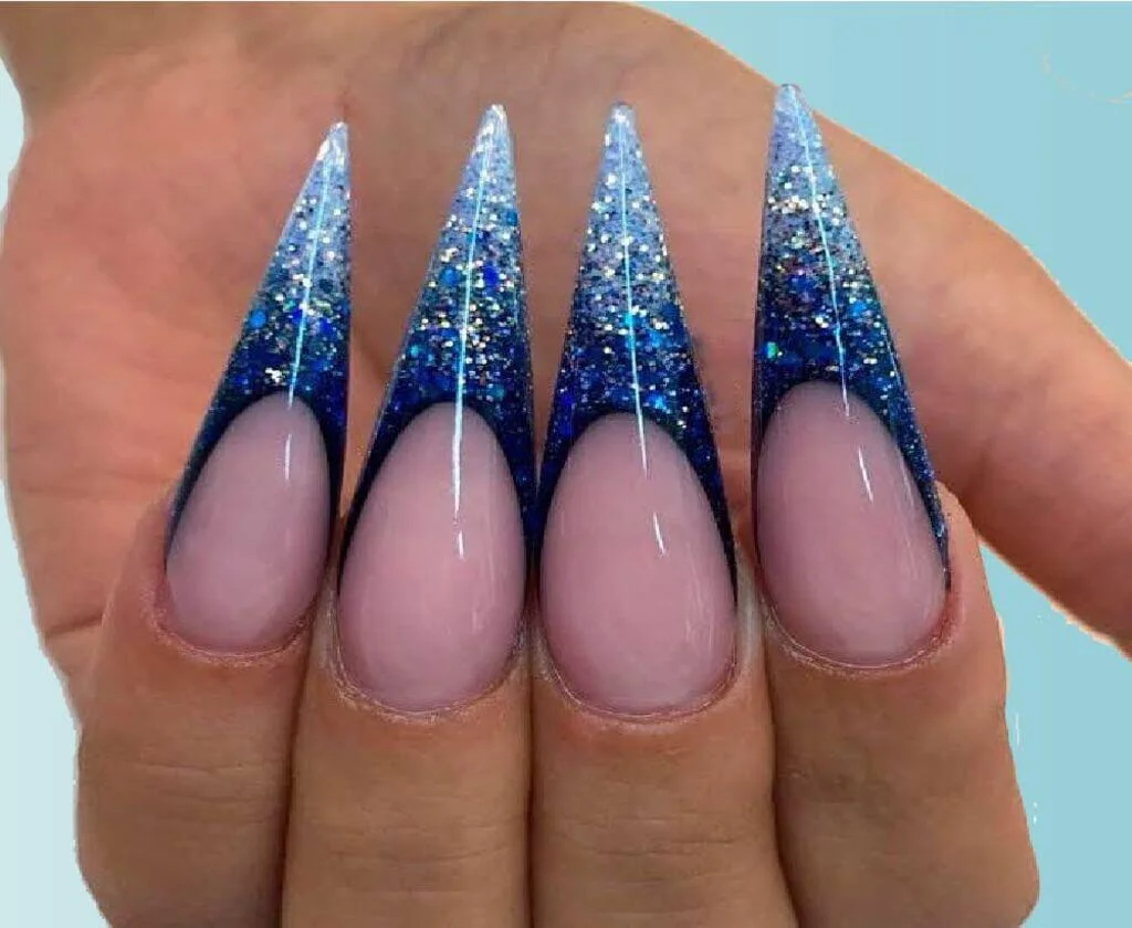 light blue nail designs