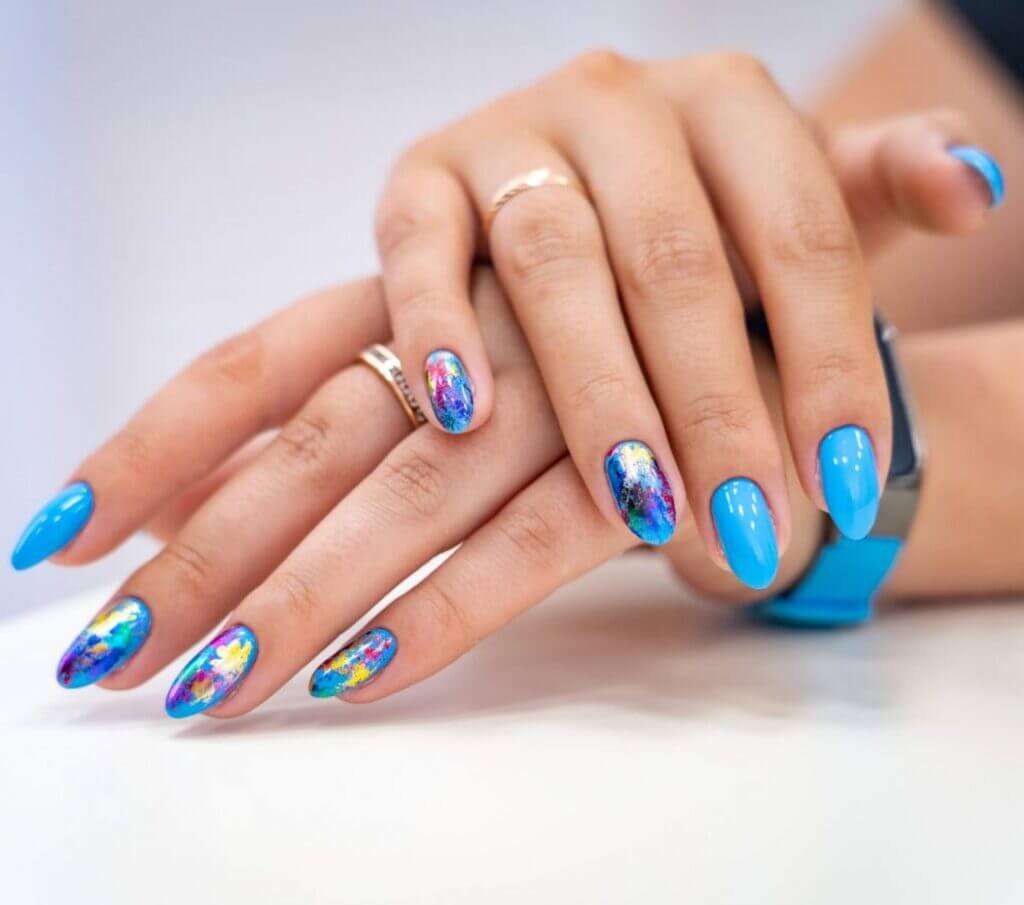 navy blue nail designs