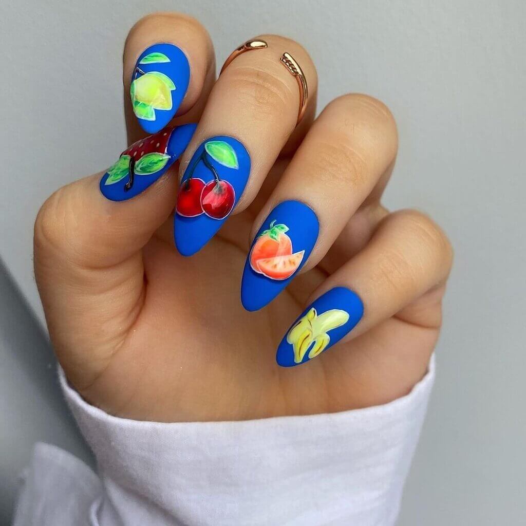 navy blue nail designs