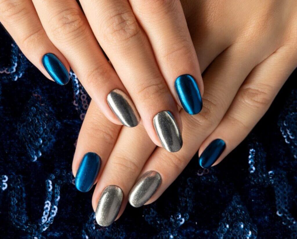navy blue nail designs
