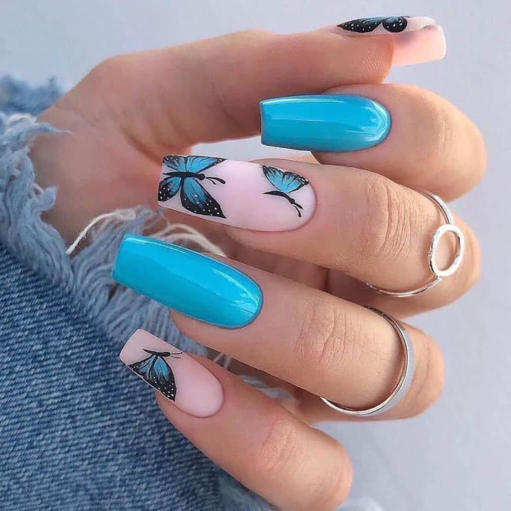 navy blue nail designs
