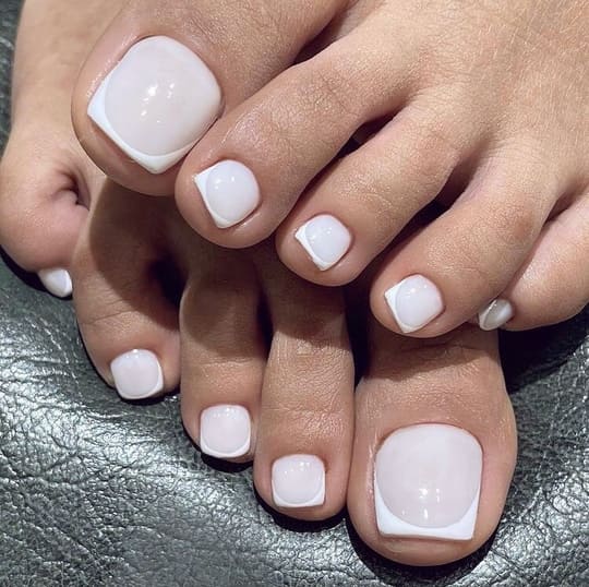 elegant white pedicure designs
