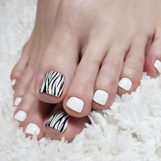 elegant white pedicure designs