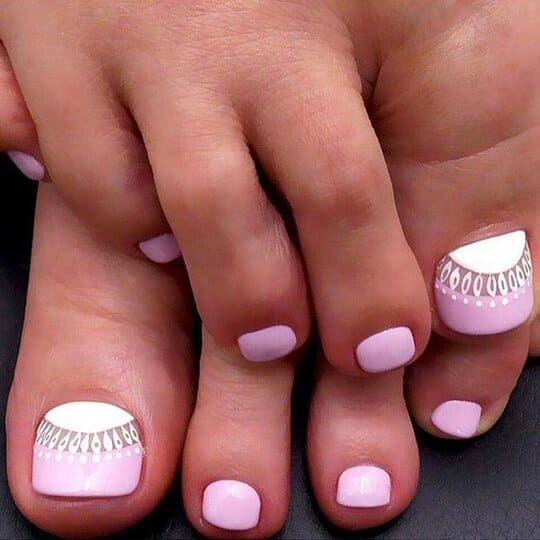 elegant white pedicure designs