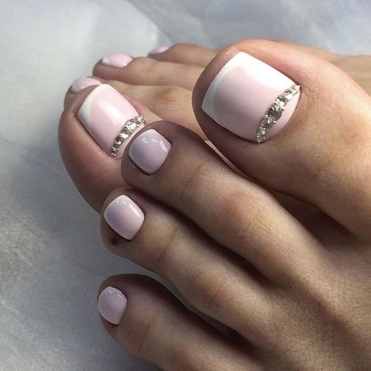 elegant white pedicure designs
