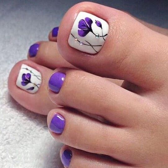 summer white toe nail designs