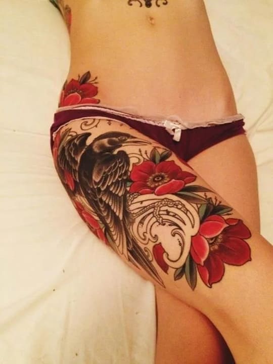 thigh tattoos for women