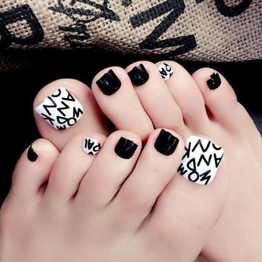 white toes with design