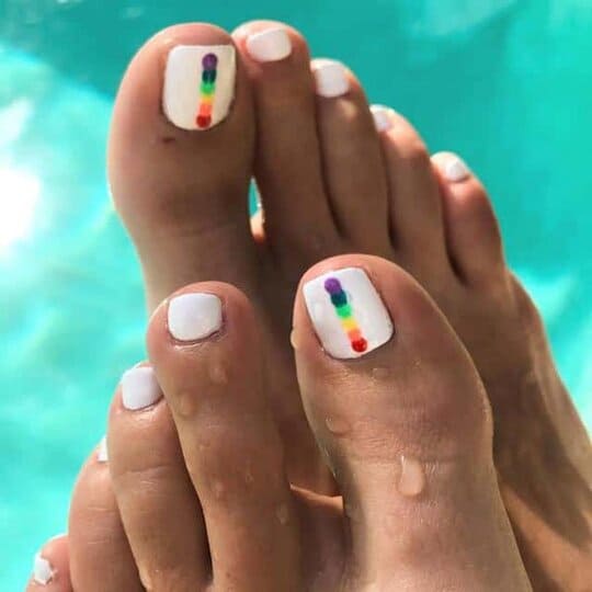 white toes with design