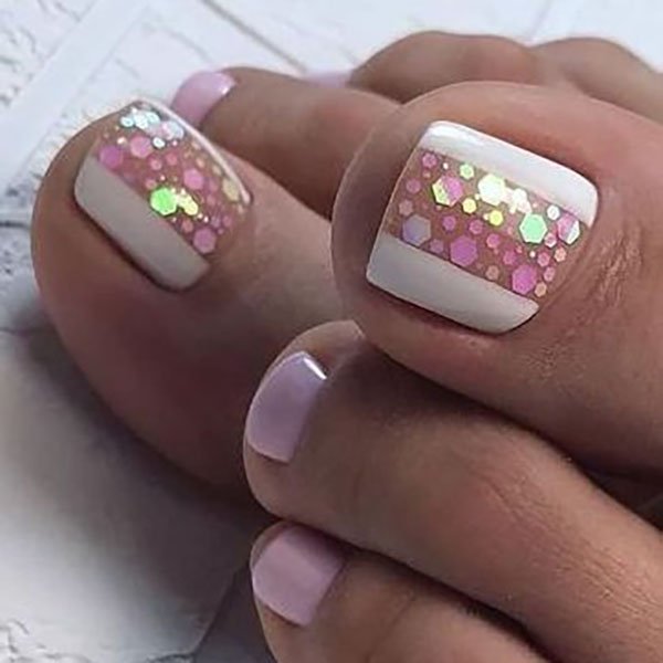 white toes with design