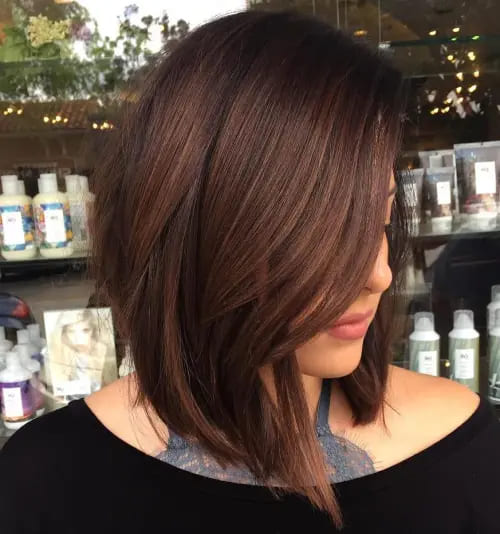 Brunette Lob Cut