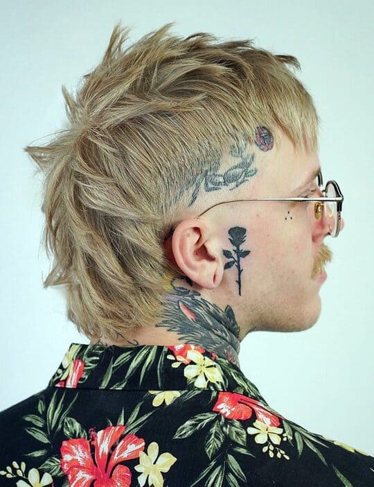 Blonde Retro Mullet Style