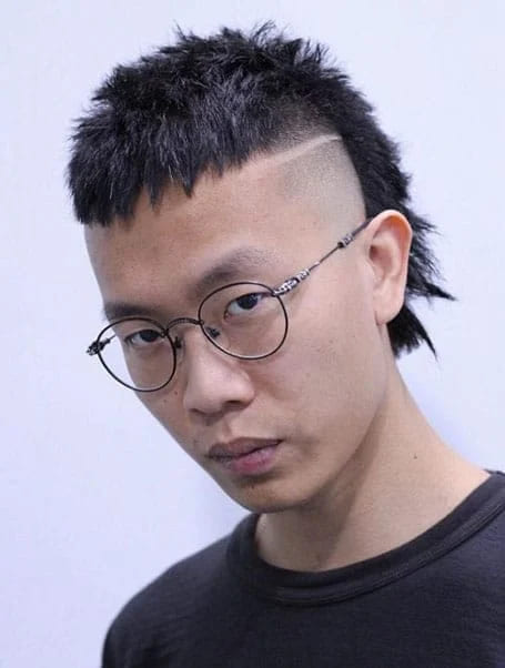 Mullet with Line Up Haircut