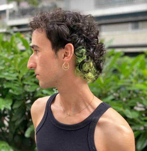 curly mullet haircut	