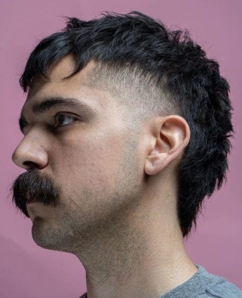 Caesar with Skin Fade + Mullet