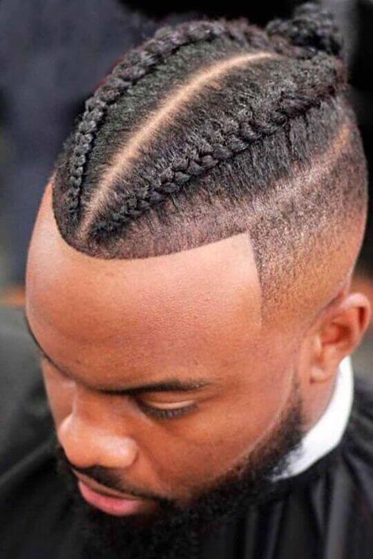 Mid Fade Cut with Braids