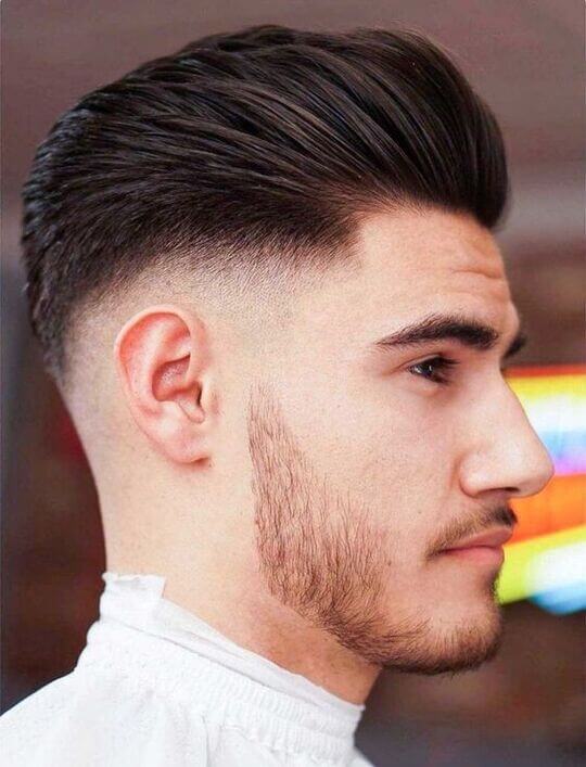 Mid Fade Cut for Oval Face