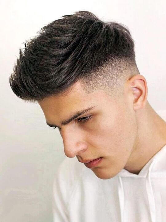 Mid Fade haircut for straight hair