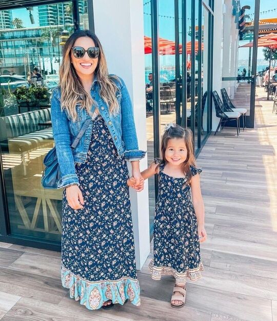 mom and daughter Stylish Maxi Dress
