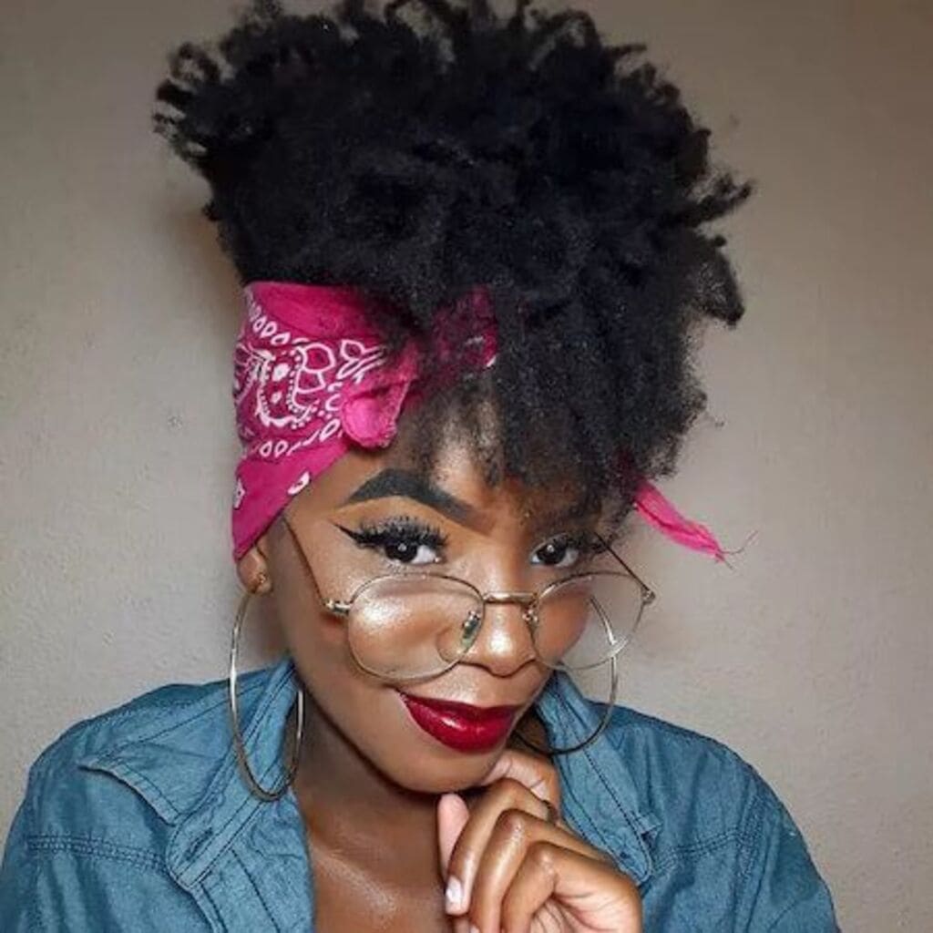 Bandana as a hair tie