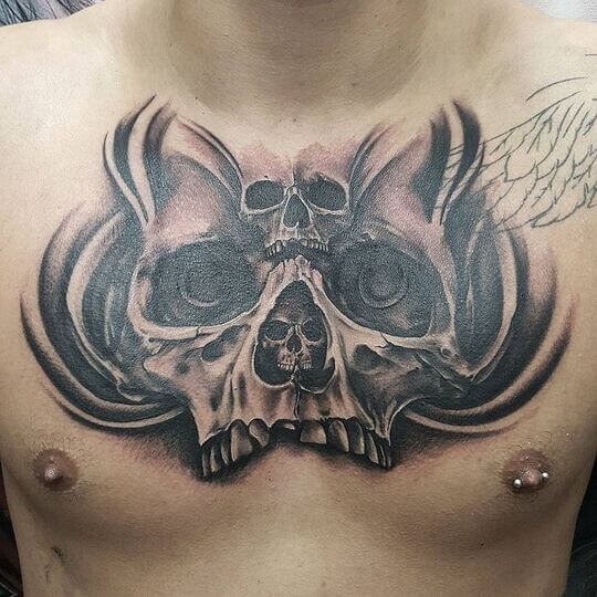 Butterfly and Skull Tattoo