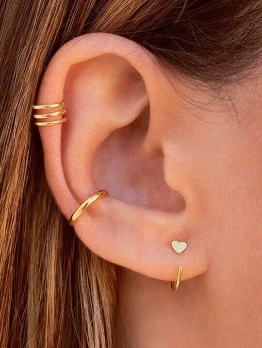 Gold helix piercing