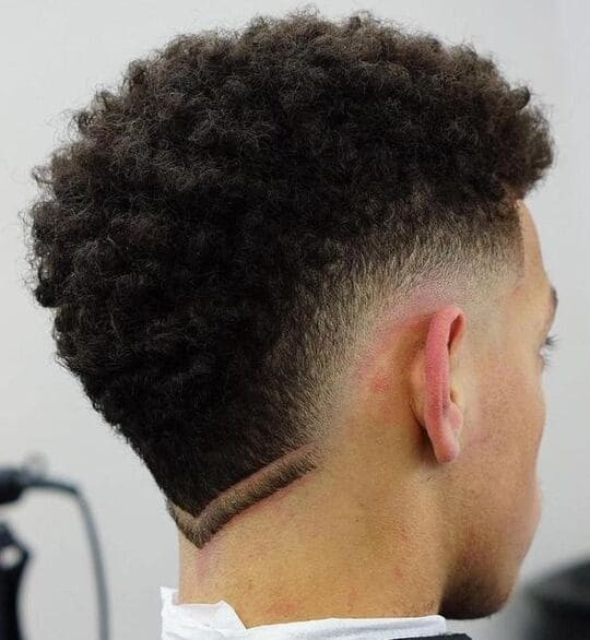 burst fade with a v-shape