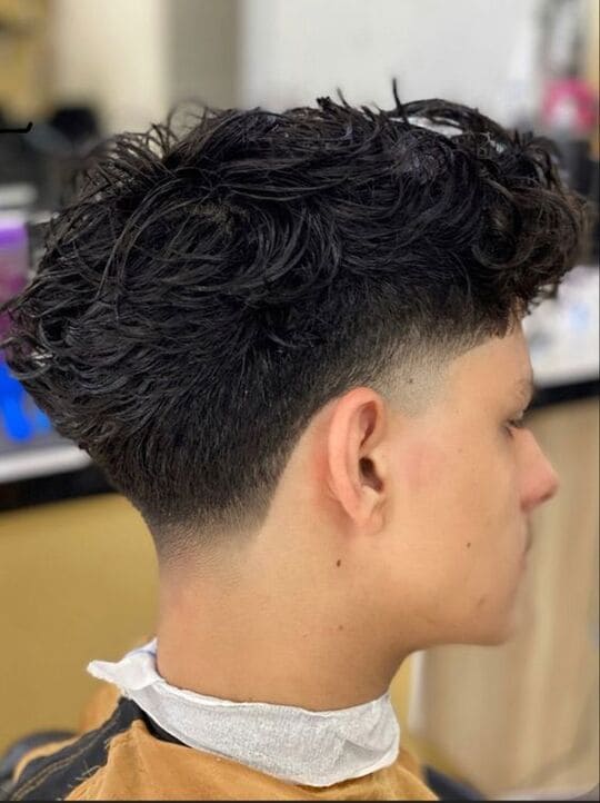 messy & straight hair burst fade haircuts
