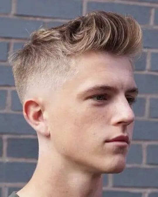 mid burst fade short quiff haircut