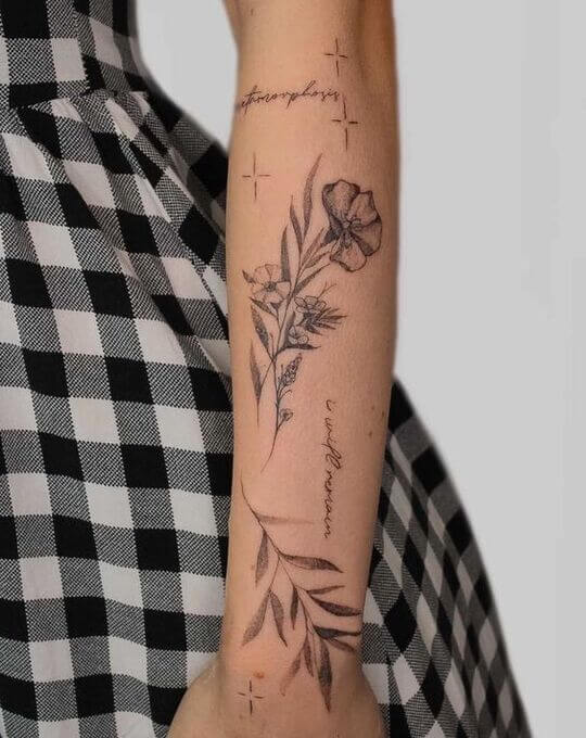 patchwork arm tattoo