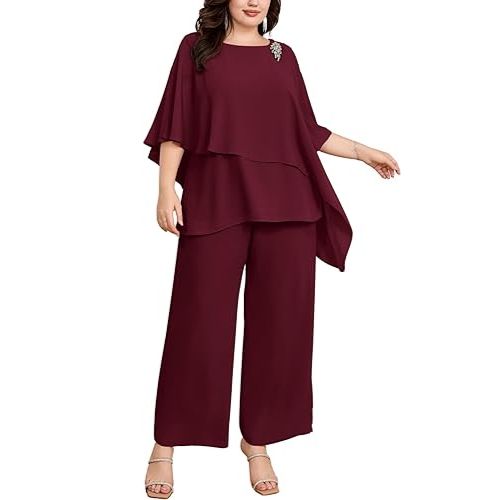 Hanna Nikole Plus Size Mother of Bride Pant Suit Outfit
