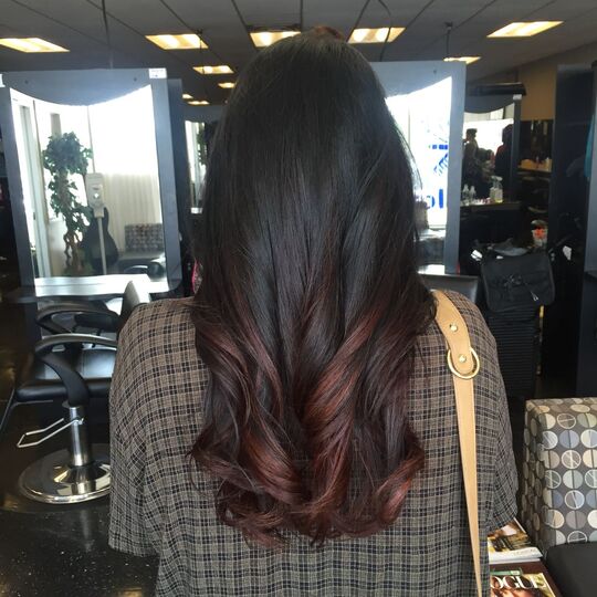 Auburn hair Highlights on Black
