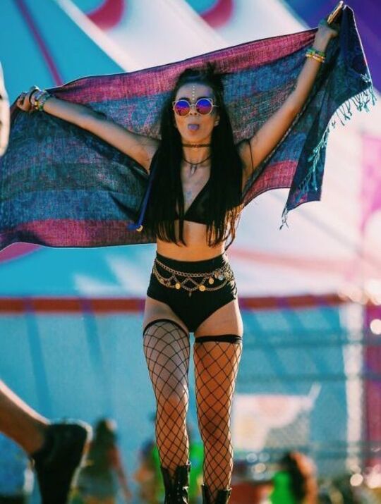 Fishnet Tights concert outfit
