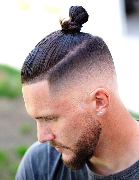 High Taper Fade Man Bun