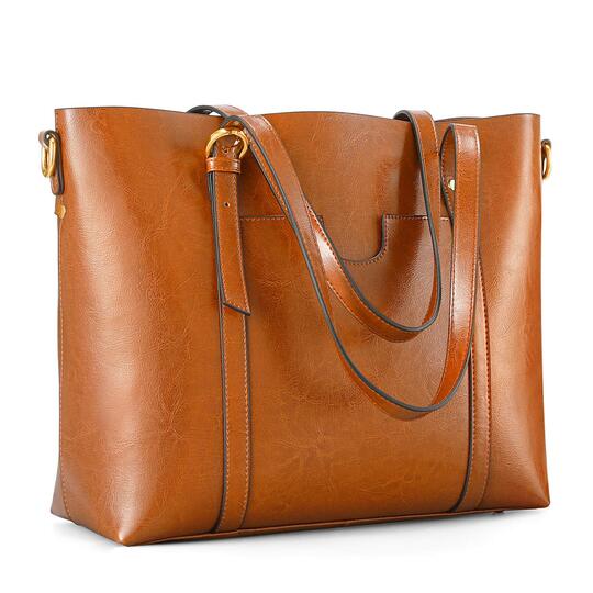 Kattee Genuine Leather Women Tote Bag