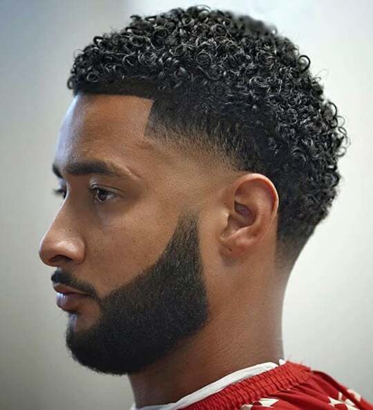 Low Taper Fade With Tight Curls