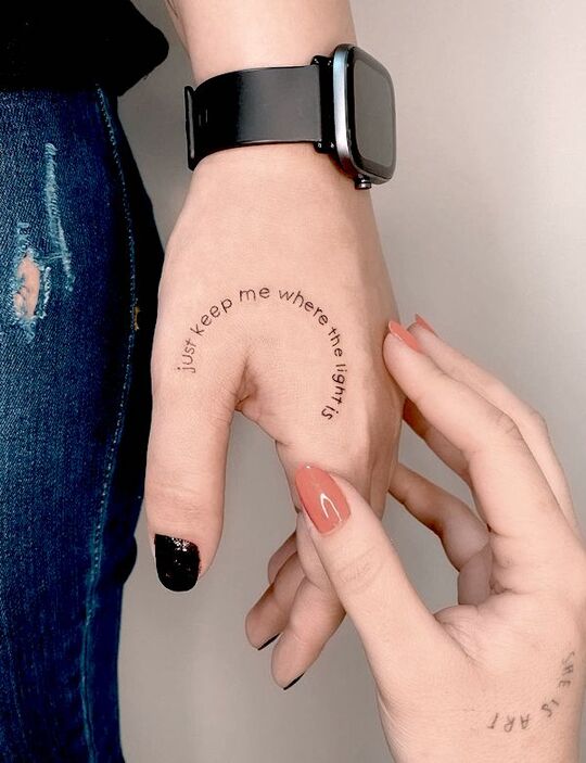 Quote hand Tattoo