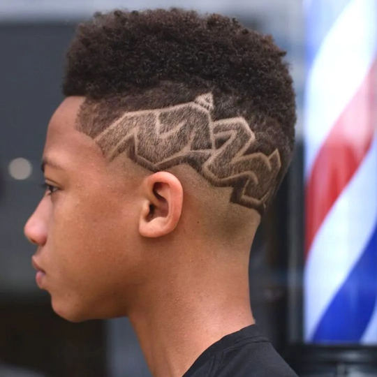 Taper Fade With Graffiti Design
