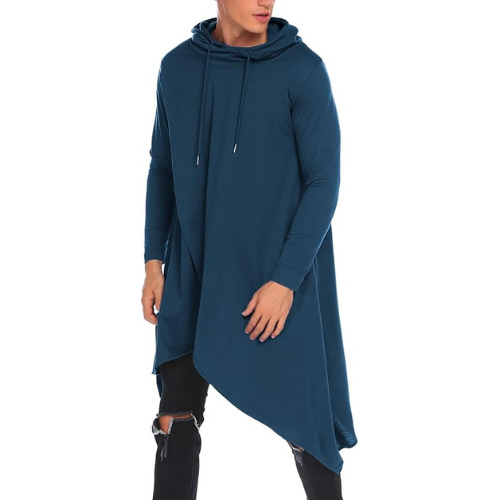 COOFANDY Men's Hooded Poncho Cape Cloak Casual Asymmetric Hem Hoodie Sweatshirts