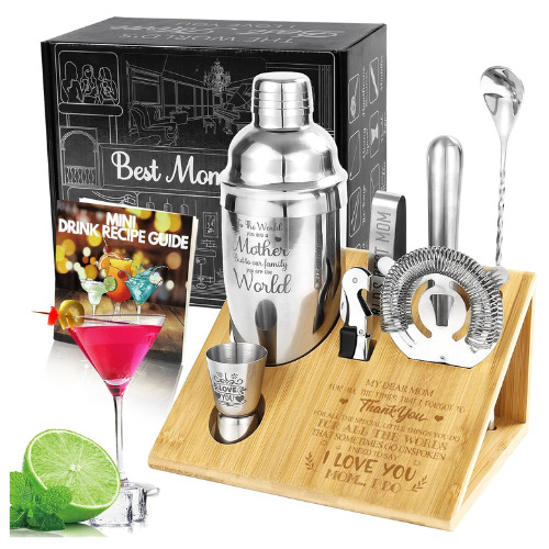 Cocktail Shaker Set of 8 Gift for Mom